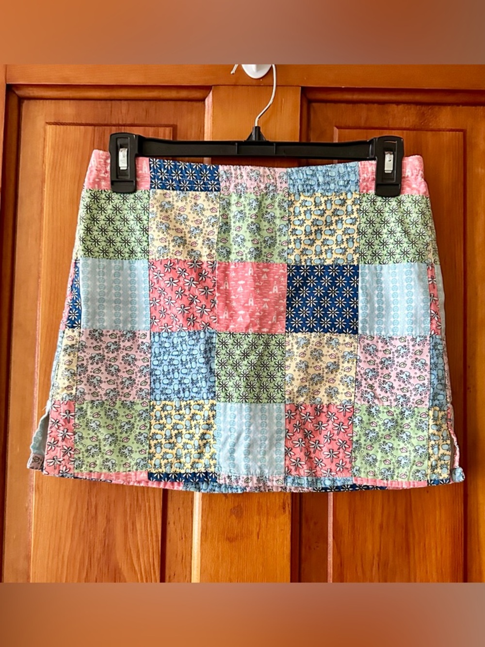 Patchwork Floral Mini Skirt in Multi-Color